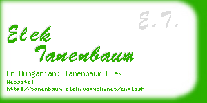 elek tanenbaum business card